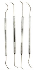 4 Piece Double Ended Pick Set Chrome Plated for Cleaning Guns Survival Camping