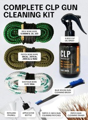 Cleaning Oil Kit with 9mm / 5.56mm / 12 Ga Cleaning Snakes 3-in-1 Cleans, Lub…