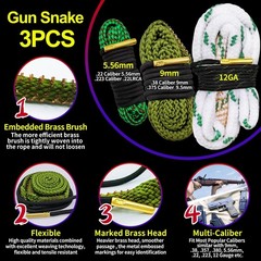 12Ga /9mm / 5.56mm Bore Cleaner+ 5oz CLP Oil(Needle+Spray) Cleaning Kits,Clea…