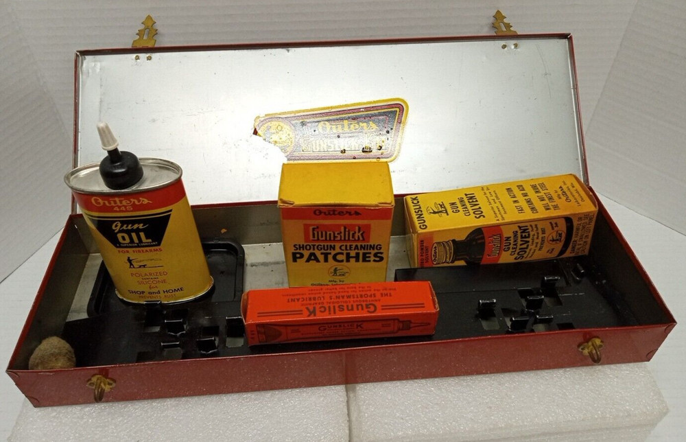 Vintage Outers Gunslick Rifle Gun Kit 13.5″ Long 4.5″ H Empty Cases Display Only