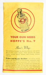 Hoppe’s No. 9 Gun Cleaning Solvent Advertisement Gold Yellow Paper Pamphlet