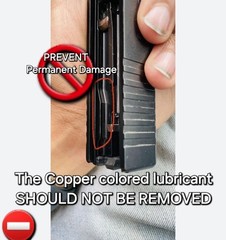 COPPER COLORED LUBRICANT Fits GLOCK Large 3ML Orange Cap Factory Applicator