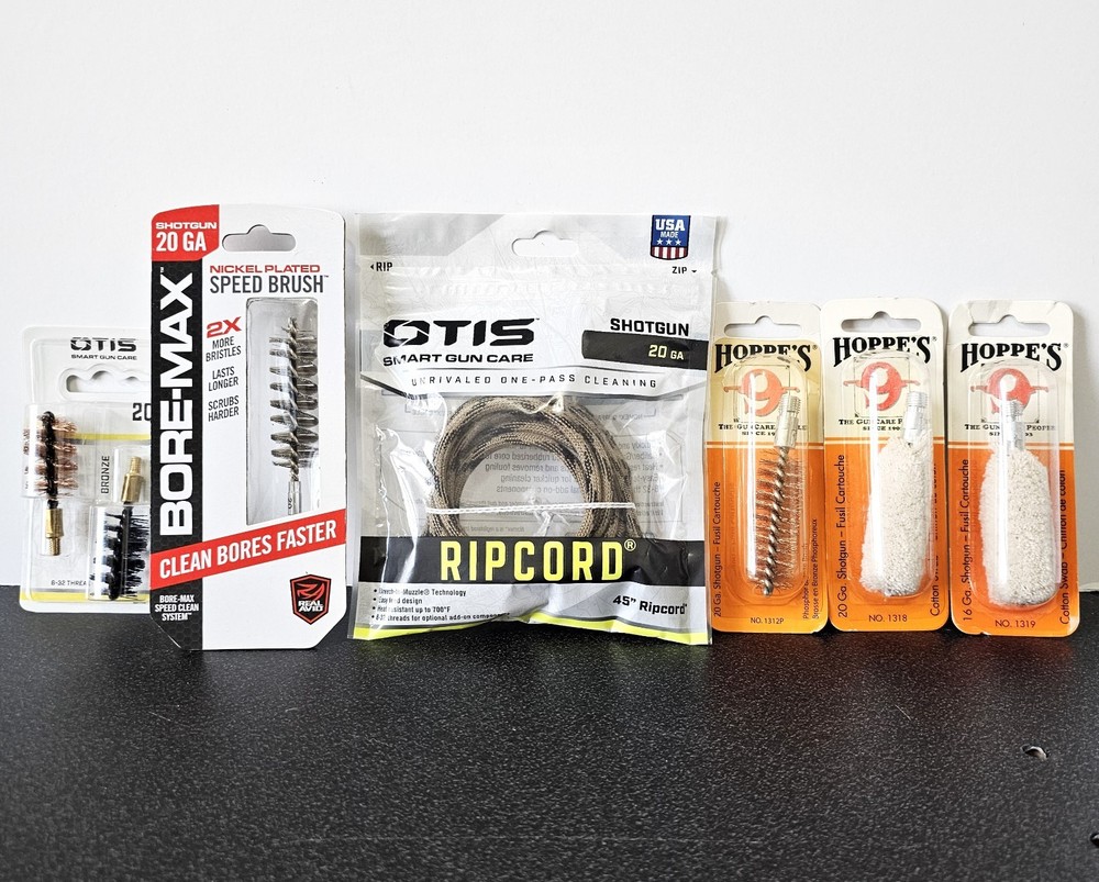 20 Gauge Cleaning Kit-Ripcord, Cotton Mops, Nickel, Bronze, Nylon, Tornado Brush