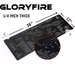 GLORYFIRE User-friendly Gun Mat Gun Cleaning Mat Double Thickness 1/4″ Universal