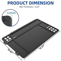 Gun Cleaning Mat with Magnetic Organizer Tray, Anti-Slip Rubberized Workbench Pa
