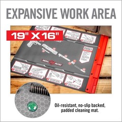 Oil-Resistant 19×16 Smart Gun Cleaning Mat with Magnetic Parts Tray & Guides