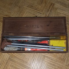 Hoppe’s Vintage Gun Cleaning Kit Wooden Case with Rod, Bore Brush, Screwdriver