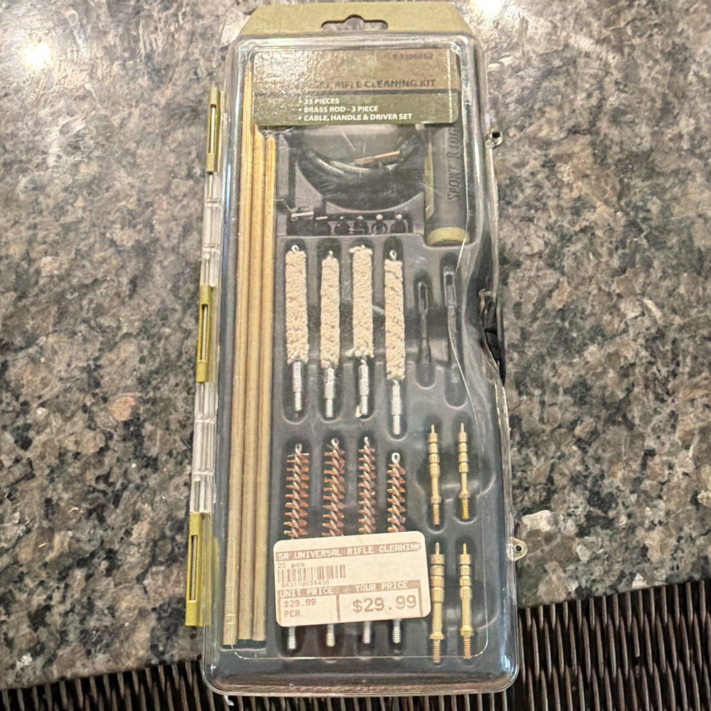 Sport Ridge Universal Rifle Cleaning Kit 25pc Brass Rod w/ Case, MPN 0396850