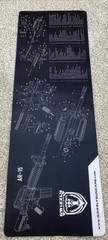 Ultimate Rifle Build 12″ x 36″ Gun Cleaning Mat Black AR-15 Exploded View