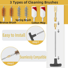 Shotgun Cleaning Kit – Bronze Bore Brushes, Cotton Mops, Nylon Brush, Cleaning P