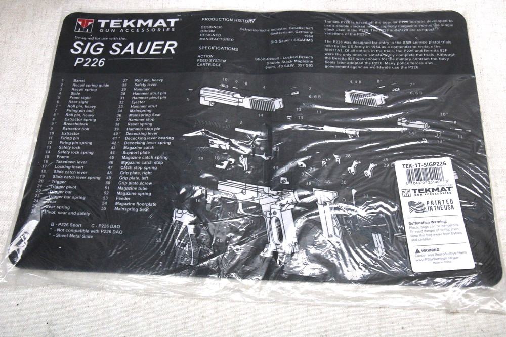 TEKMAT Armorers Bench Mat – Sig Sauer P226 [Mouse Mat, Cleaning Mat] NEW
