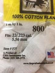 Professional’s Choice Gun Cleaning Patches (800 Pack) Cotton flannel 1″ x 1″ F37