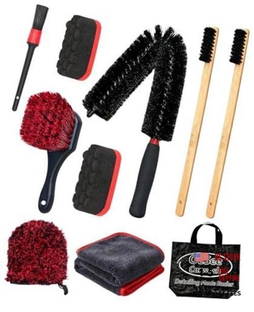 10PCS Engine Bay Cleaning Kit, Professional Under Hood Detailing Tools with