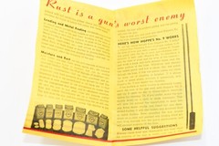 Hoppe’s No. 9 Gun Cleaning Solvent Advertisement Gold Yellow Paper Pamphlet