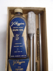 Vintage J.C. HIGGENS “.22 CAL” RIFLE CLEANING KIT – No. 723 – Used but Complete