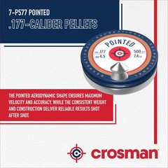Crosman .177-Caliber Pointed Lead Pellets for Air 1.00 x x 1.00″, lead
