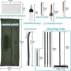 Compact Rifle Gun Cleaning Kit for .22 .223Cal 5.56mm .22LR