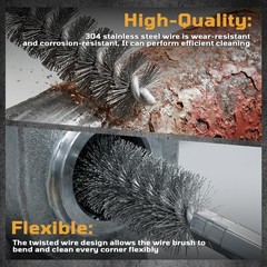 27 Pcs Stainless Steel Bore Brush Set – Metal Wire Cleaning Brushes for Drill, 8