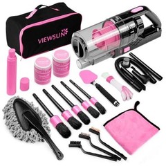 17pcs Car Cleaning Kit Car Interior Detailing Kit with High Power 17PCS Pink