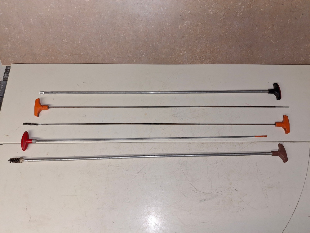Lot of 5 Gun Cleaning Ram Rods, Hoppe, J.C. Higgins, Etc.
