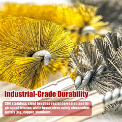 16-Piece Bore Brush Set – 304 Stainless Steel & Brass Drill Wire Bore Cleaning B