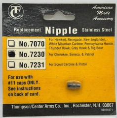 Thompson/Center REPLACEMENT Stainless Steel – NIPPLE #7230 Muzzle Loader (New)
