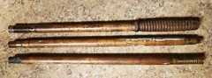 ANTIQUE GUN RIFLE SHOTGUN WOOD BRASS CLEANING ROD BARREL 3 PIECE WOODEN
