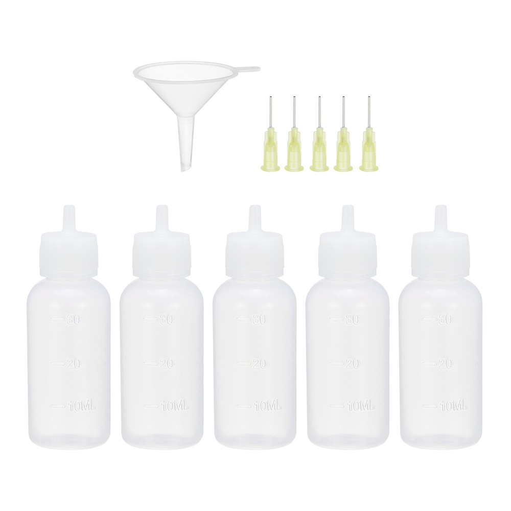 30ml 1oz Needle Oiler,5Pcs Glue Applicator Bottle with 5Pcs Stainless Needle Tip