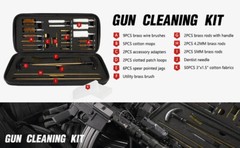 Flissa Gun Cleaning Kit with Solid Brass Rods, Brushes Mops, Jags, Portable Case