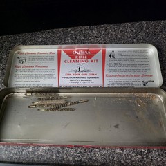 Vintage Outers Gunslick No 477 Rifle Cleaning Kit Steel Case Red Made In USA