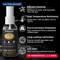 Gun Oil 2 oz & 1 oz Needle Oiler Gun Lubricant, Multi-Purpose Gun Oil and Cleane