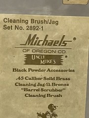 Uncle Mikes Solid Brass .45 Caliber CLEANING JAG & BRUSH #2892-1 BLACK POWDER