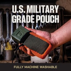 DUKE CANNON TACTICAL SCRUBBER SOAP POUCH U.S. MILITARY-GRADE ORANGE/GRAY