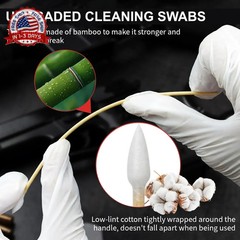 PINGMIC Gun Cleaning Supplies – 6″ Long Cotton Swabs and 2″x2″ Cleaning Patches