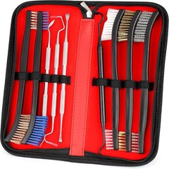 Compact 9-Piece Gun Cleaning Kit: Versatile Brushes & Picks Organized