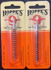 2X Hoppes No. 9 Phosphor Bronze Pistol Cleaning Brush 243 / 25 Cal Bristle