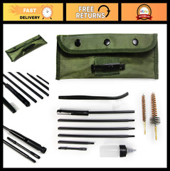 Portable Rifle Gun Cleaning Kit for .22/.556 & .30/.762 Caliber – Metal Brushes,