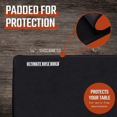 Ultimate Rifle Build Cleaning Mat with Stitched Edges, Non-Slip (12″x36″ – with