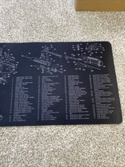 Ultimate Rifle Build 12″ x 36″ Gun Cleaning Mat Black AR-15 Exploded View