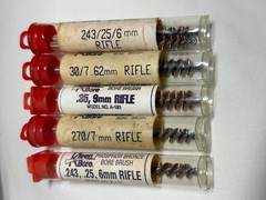 Lot of 5 Vintage Kleen Bore Rifle Phosphor Bronze Bore Brushes ~ Various Sizes