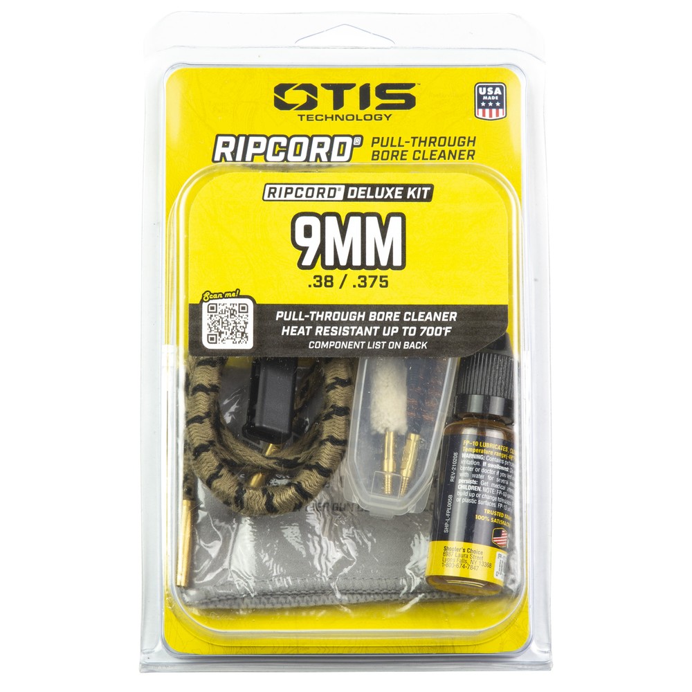 Otis Technology Ripcord Deluxe Cleaning Kit for 38Cal/9mm with Bore Brush & CLP