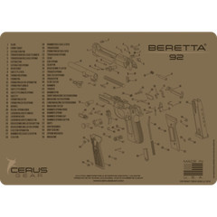 For Beretta 92 Armorers Cleaning Bench Mat Cerus Gear FDE PREMIUM Made In USA