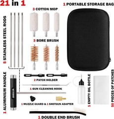 Shotgun Cleaning Kit for 12, 20, 410 Gauge – Compact Portable Case with Bronz…
