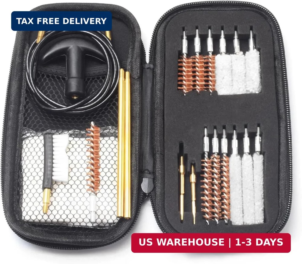 Handgun Cleaning Kit for.22.27.30.357.38,9mm.40.45 Caliber Pistol,with Bronze Bo