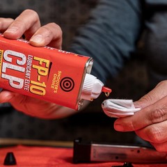 Shooter’s Choice FP-10 Lubricant Elite CLP 4oz with 50 Extra 1 in Patches