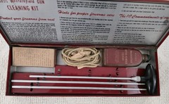 Vintage Montgomery Wards Western Field Rifle Cleaning Kit Red Nice Condition!