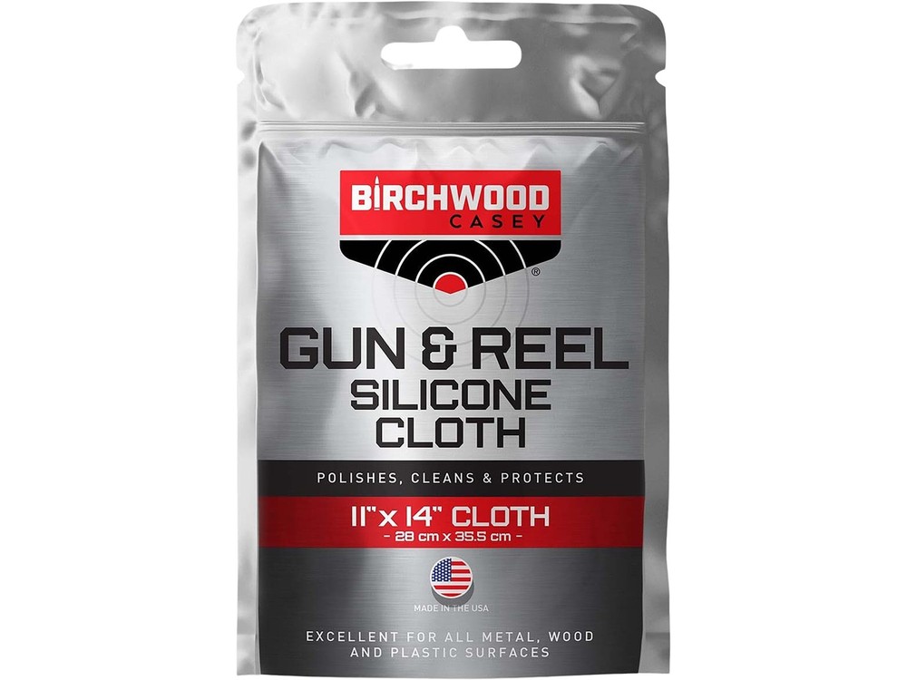BIRCHWOOD CASEY Gun & Reel Silicone Single Cloth | 14.4″x15″, Gray