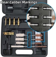 Handgun Cleaning Kit .22 .357 9mm .45 .40 Bronze Brush Cotton Mop Nylon Punch