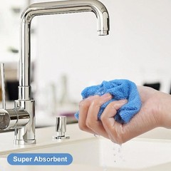 LIVOS Microfiber Cleaning Cloth Roll 80-Pack Reusable Tear Away Towels Blue Car