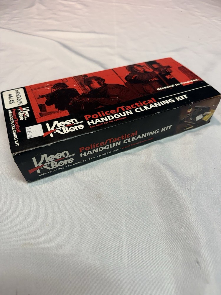 KleenBore Police Tactical handgun Cleaning Kit .44 .45 New Unused In Case